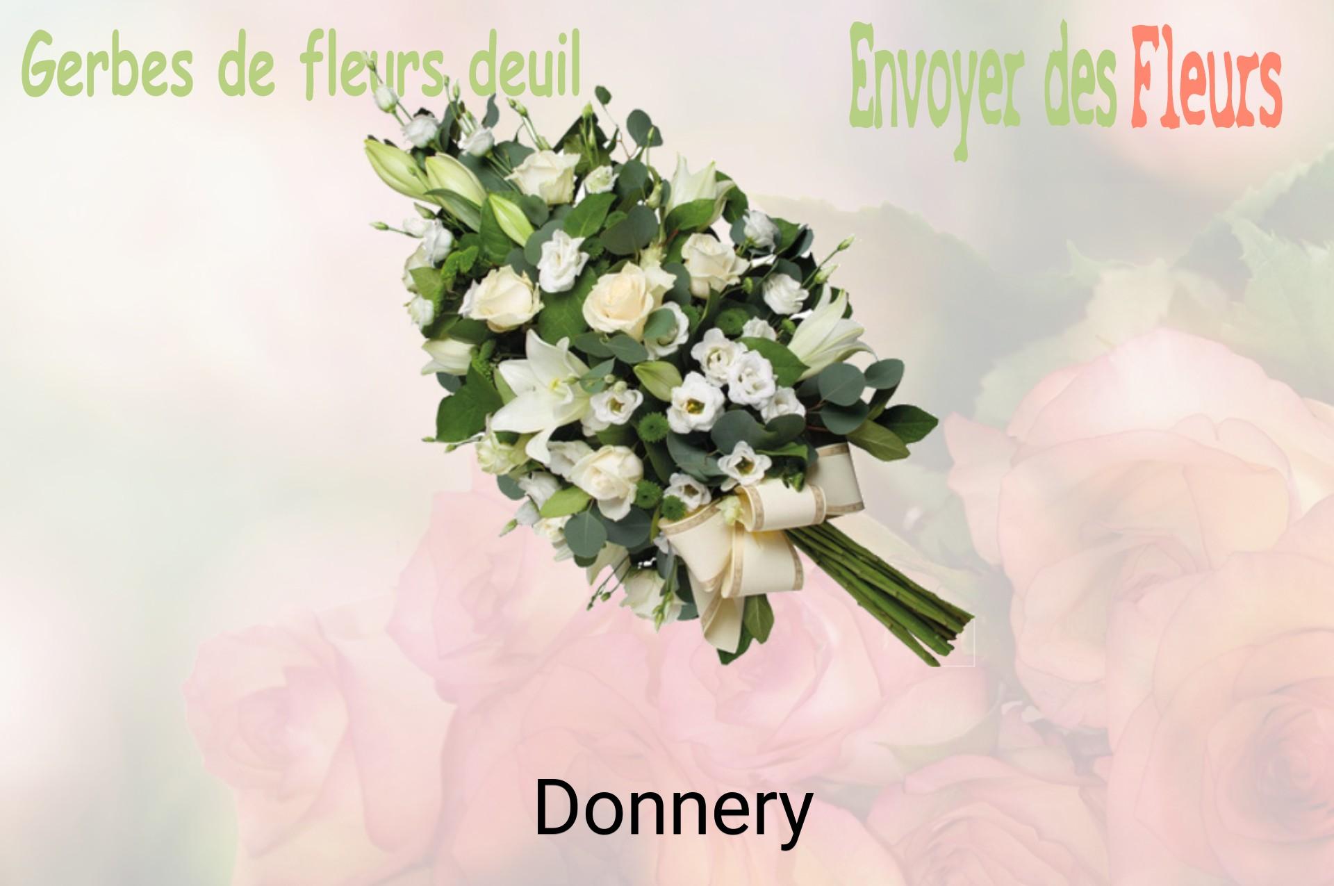 Gerbe de fleurs de deuil livrée à Donnery